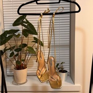 Steve Madden Gold Strappy Heels
